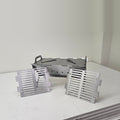 Slot Grill Full Size with two solid griddle plates on top and two slotted grates in front